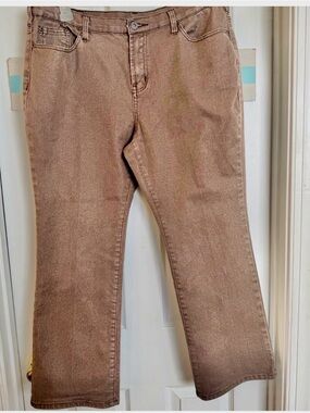 DG2 Brown Stretch Jeans with Subtle Sheen